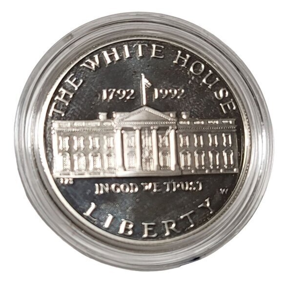Silver Dollar 1992 The White House 200th Anniversary Coin - Picture 1 of 8